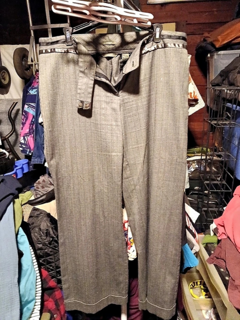 Gray Striped Trousers
